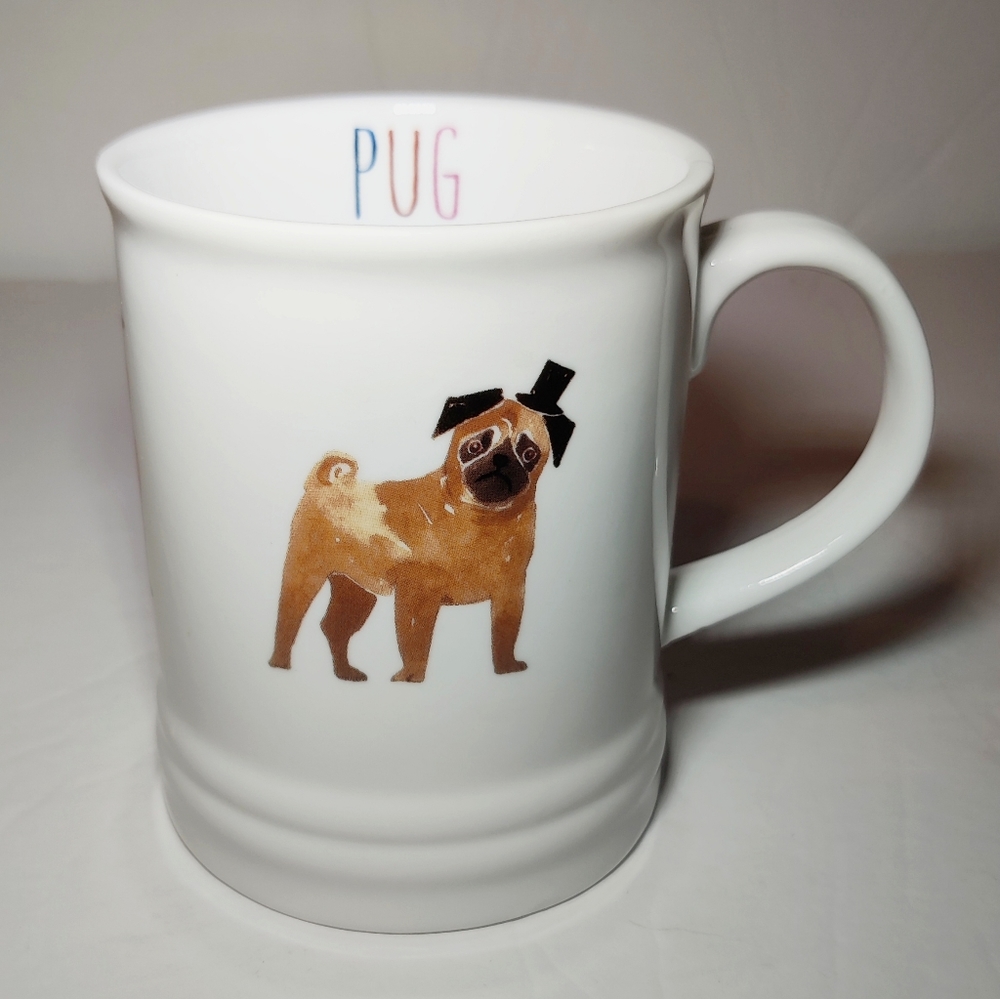 Fringe Sad Face Pug Dog Hat Coffee Tea Mug Cup